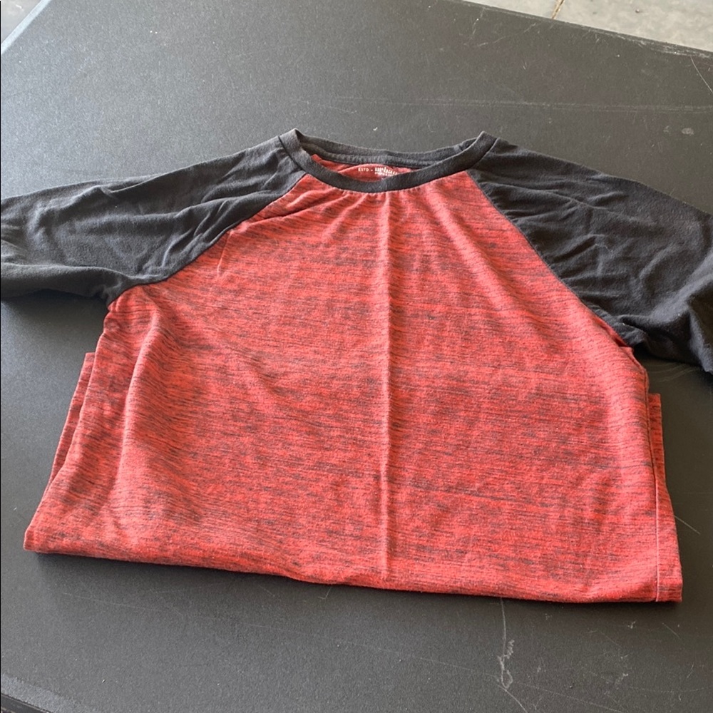 Kids Red and Black Raglan Shirt